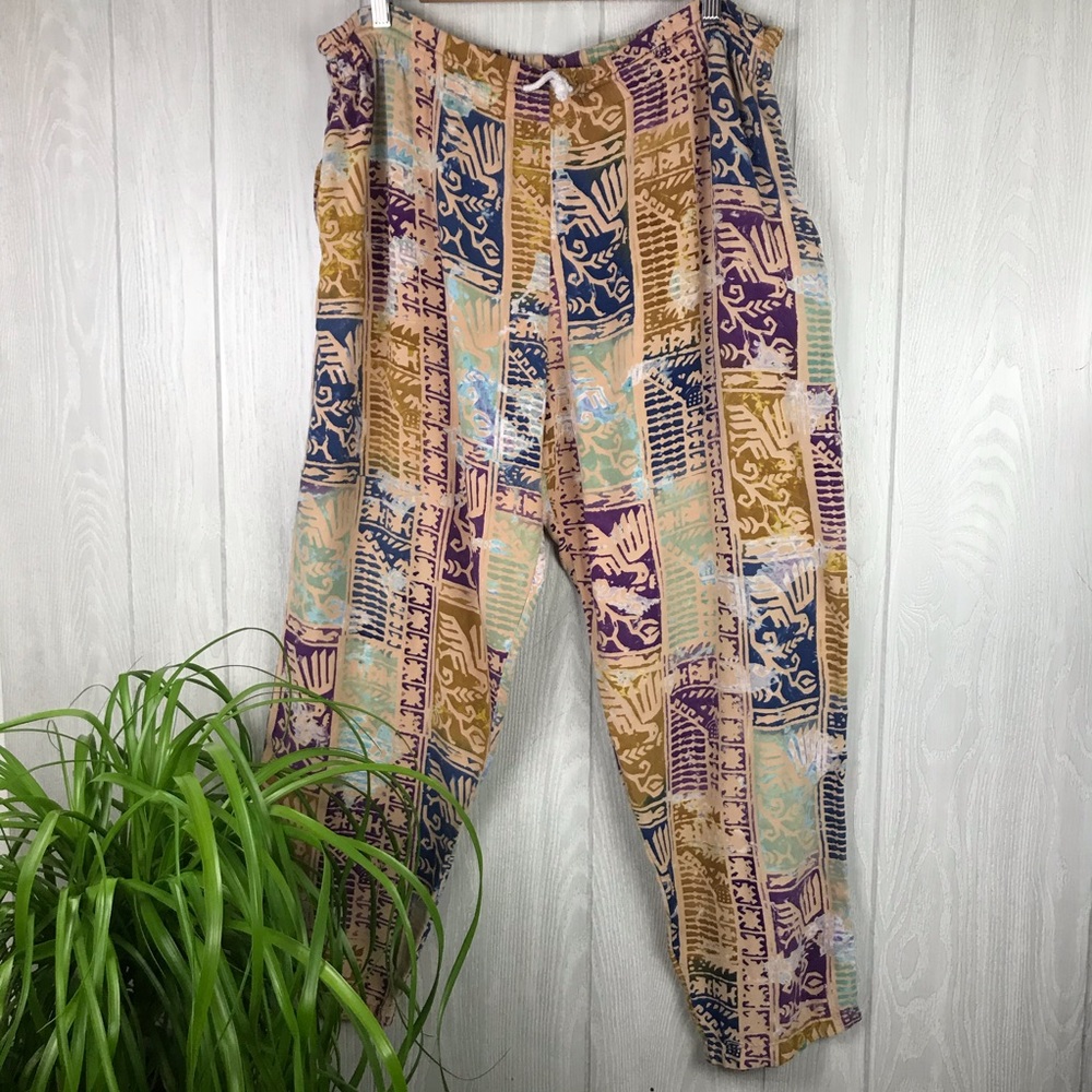 NWOT Vintage handmade boho harem pants high waist tapered leg 90’s old stock